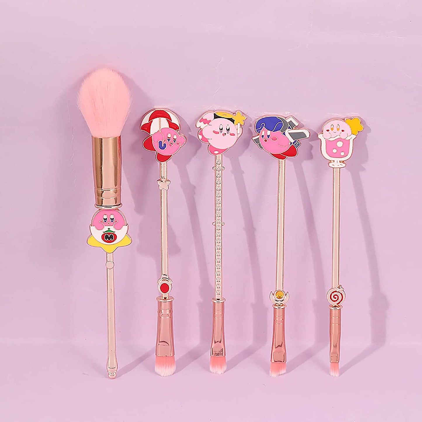 Cartoon Kirbys Makeup Brushes, Pink Cute Kirbys Makeup Brushes Set Professional Metal Handle Face Eye Makeup Brushes & Tools Health & Beauty > Personal Care > Cosmetics > Cosmetic Tools > Makeup Tools KF Ornament