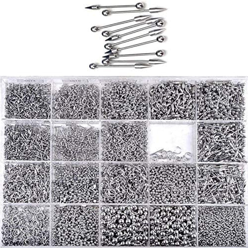 Fidgetkute Piercing Kit Stainless Steel Body Jewelry Tongue Ring Navel Ring Nose Ring Nipple Ring Earring 85Pcs Lots Mixed Apparel & Accessories > Jewelry > Body Jewelry FidgetKute