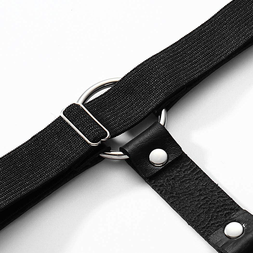 Gemily Punk Leg Chain Belt Leather Body Chain Black Thigh Chains Party Rave Body Jewelry for Women and Girls (2 Pcs) (1) Apparel & Accessories > Jewelry > Body Jewelry GEMILY