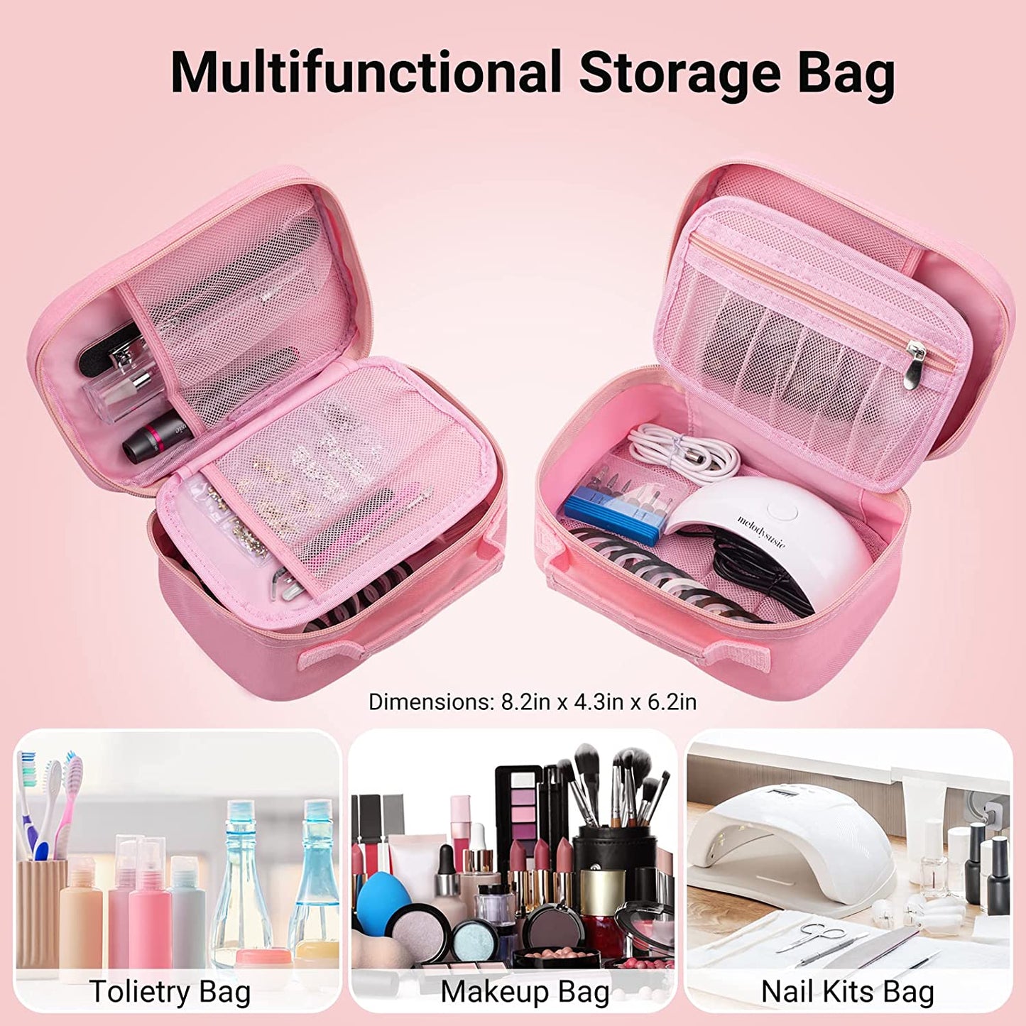 Melodysusie 85 in 1 Acrylic Nail Kit with Storage Bag Pink, Portable Electric Nail Drill, U V LED Nail Lamp, Manicure Tools Set, Compact Gel Nail Starter Kit, Nail Art Supplies DIY at Home Health & Beauty > Personal Care > Cosmetics > Cosmetic Tools > Nail Tools MelodySusie