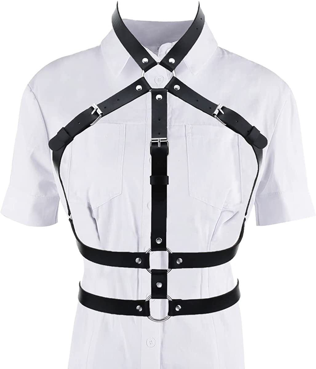 Punk Body Belt Adjustable Black Fashion Body Chain Body Accessory Jewelry for Women and Girls Apparel & Accessories > Jewelry > Body Jewelry LISBLIER