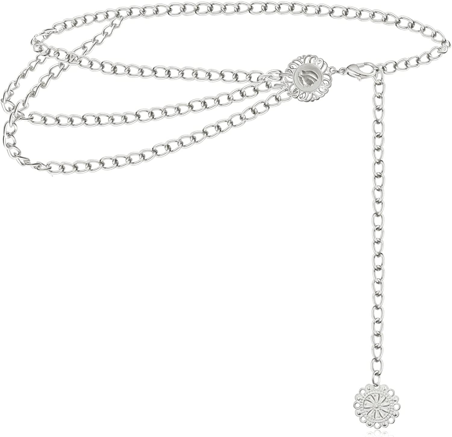 Honsny Chain Belt for Women Gold Sliver Moon Star Metal Waist Chain Belt Sun Pendant Belly Body Chains Jewelry Apparel & Accessories > Jewelry > Body Jewelry Honsny C:Silver 43.3 Inches