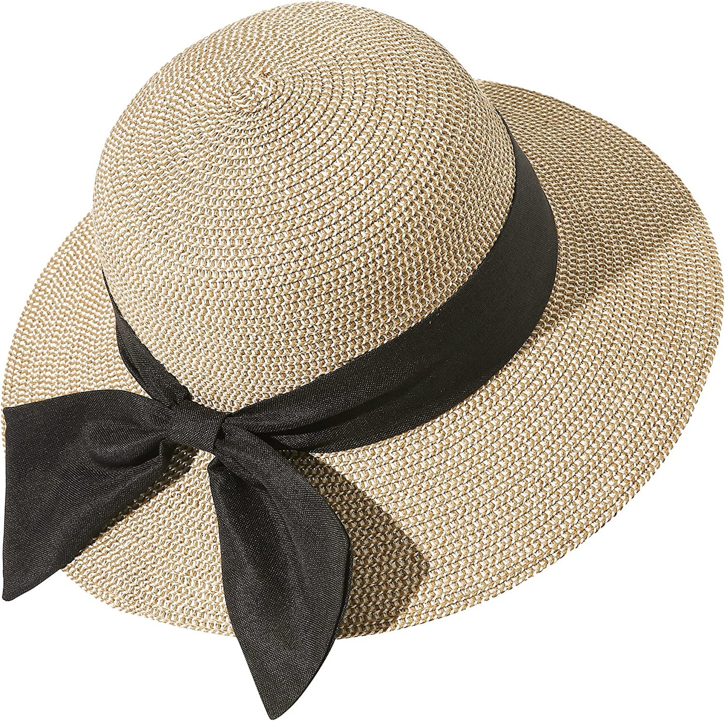 Lanzom Summer Sun Hats for Women Lady Wide Brim Straw Hat Beach Hat UPF Foldable Packable Cap for Travel Outdoor Apparel & Accessories > Clothing Accessories > Hats Lanzom Mixed Beige Medium