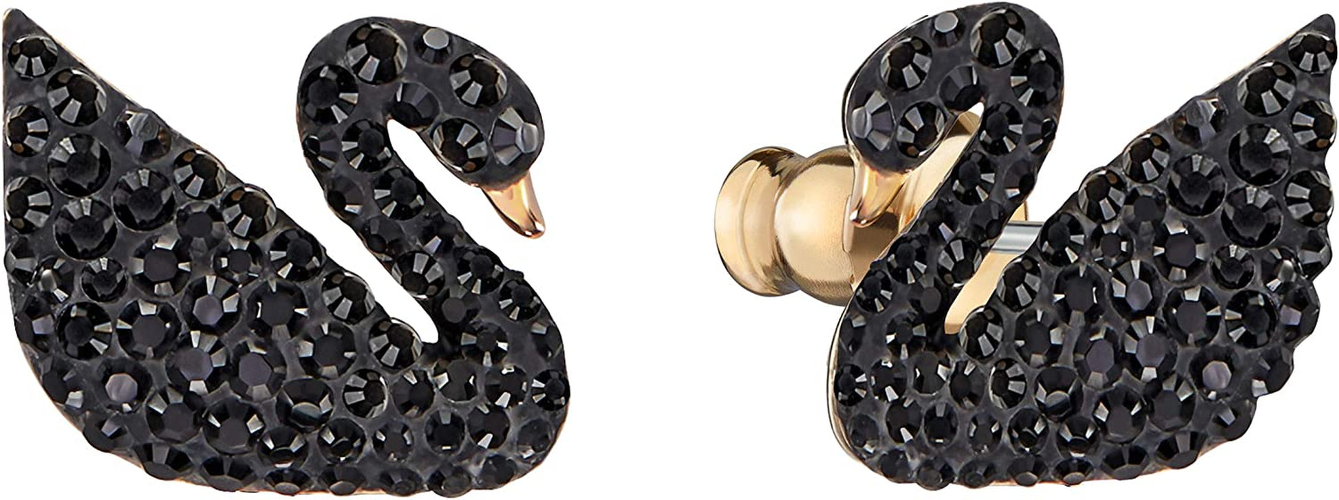 Swarovski Iconic Swan Jewelry Collection, Rose Gold Tone Finish, Black Crystals Apparel & Accessories > Jewelry > Earrings SWAROVSKI