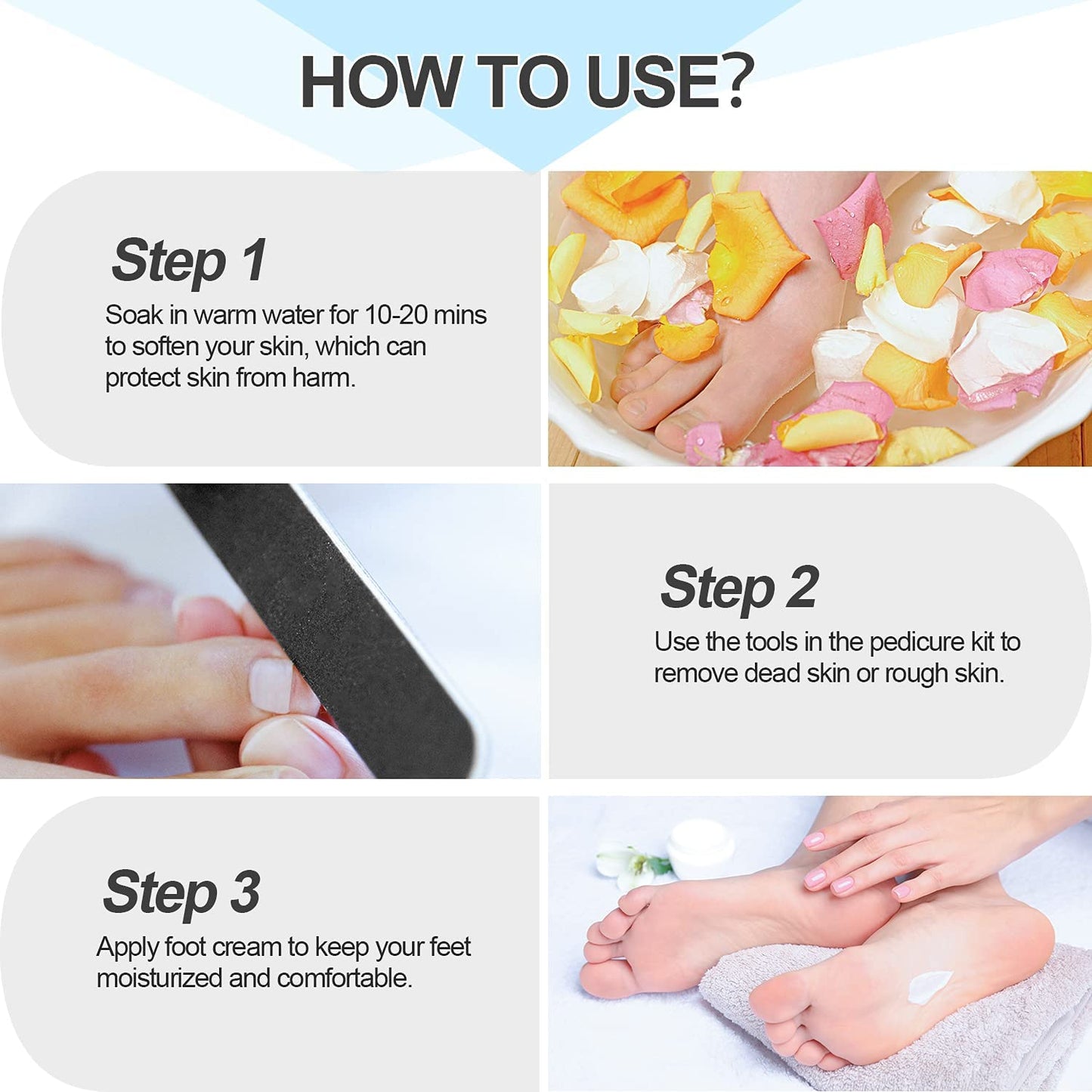 Professional Pedicure Kit, Rosmax 30 in 1 Pedicure Tools Stainless Steel Washable Foot Care Kit Dead Skin Remover Foot Spa Set at Home Health & Beauty > Personal Care > Foot Care Rosmax Life