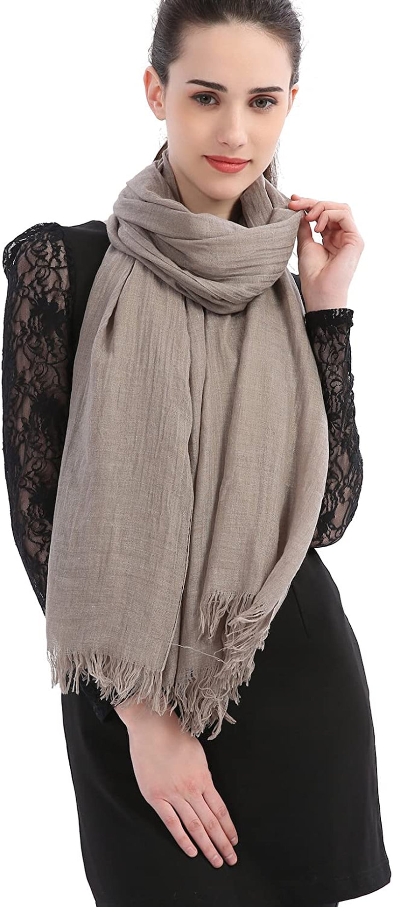 Premium Women Extreme Soft Scarf Wrap Shawl for Any Season, Super Size, Rich Color Choice Apparel & Accessories > Clothing Accessories > Scarves & Shawls kolumb Taupe