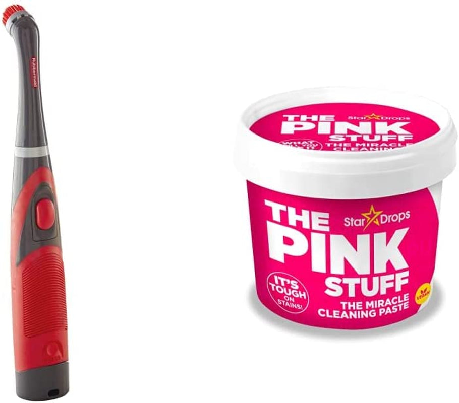 Rubbermaid Reveal Cordless Battery Power Scrubber, Gray/Red, Multi-Purpose Scrub Brush Cleaner for Grout/Tile/Bathroom/Shower/Bathtub, Water Resistant, Lightweight, Ergonomic Grip (1839685) Apparel & Accessories > Jewelry > Body Jewelry Rubbermaid Power Scrubber + Cleaning Paste