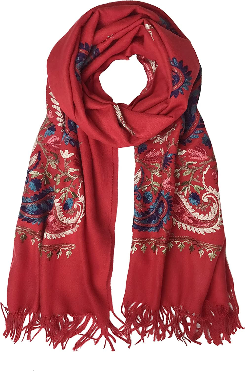 Women'S Embroidered Oversize Tassel Shawl Scarf Wraps for Women Apparel & Accessories > Clothing Accessories > Scarves & Shawls Urban CoCo #5-red