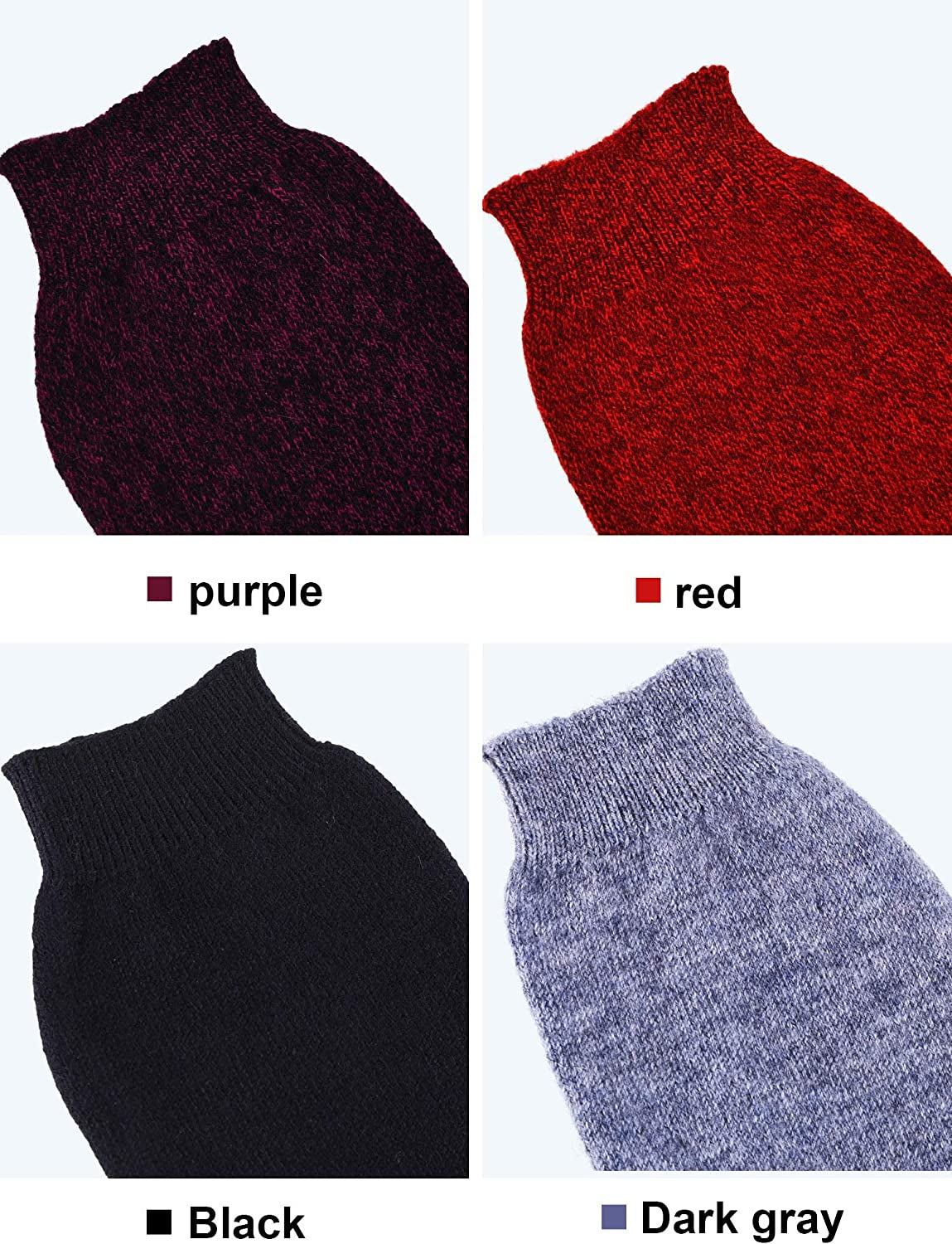 Tatuo 4 Pairs Cashmere Feel Fingerless Gloves with Thumb Hole Warm Gloves for Women and Men (Color Set 7) Apparel & Accessories > Clothing Accessories > Gloves & Mittens Tatuo