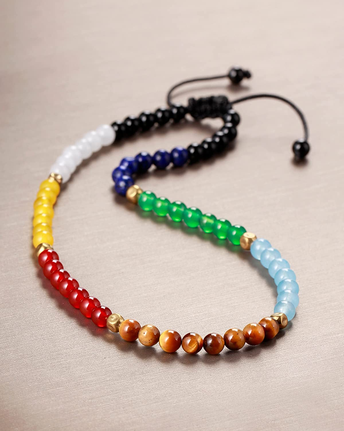 Jewever 7 Chakra Anklet Bracelet for Women Beach Foot Energy Healing Gemstone and Crystals Yoga Worry Stone Balancing Meditation Apparel & Accessories > Jewelry > Anklets Jewever