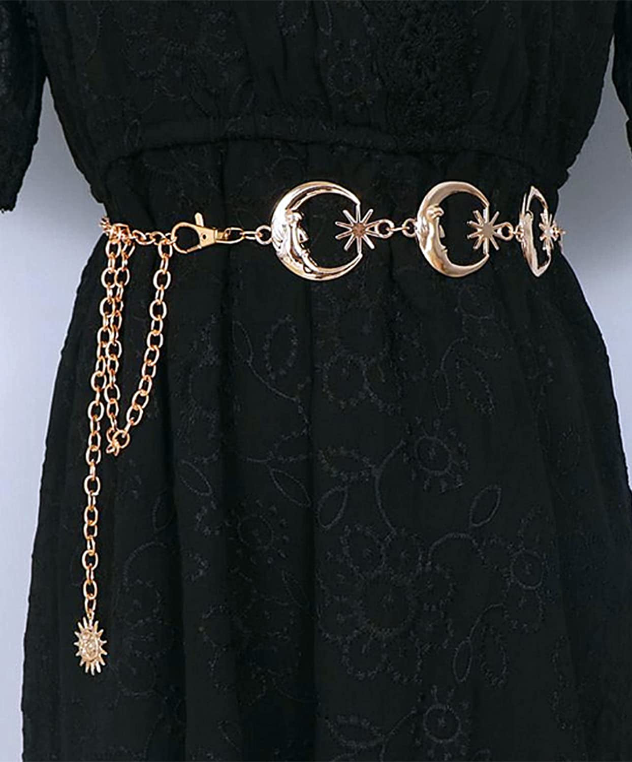 Tornito 5-6Pcs Boho Multilayer Coins Waist Chain Butterfly Sunflower Disc Golden Waist Belt Tassel Chest Sexy Body Belly Chain Double O Ring Summer Beach Bikini Bra Chain Adjustable Body Harness for Women Girls Apparel & Accessories > Jewelry > Body Jewelry Tornito