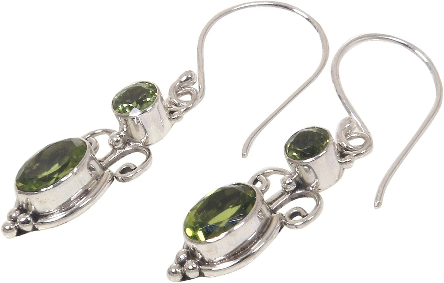 NOVICA Peridot and .925 Sterling Silver August Birthstone Dangle Earrings, Crown Princess' (1.1Cttw) Apparel & Accessories > Jewelry > Earrings NOVICA