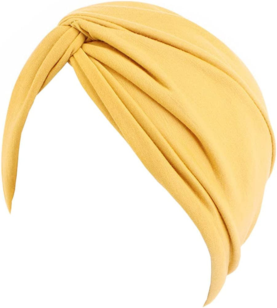 Beauty YFJH Chemo Sleep Turban Headwear Scarf Beanie Cap Hat for Cancer Patient Hair Loss Apparel & Accessories > Clothing Accessories > Headwear beauty YFJH Ginger Yellow
