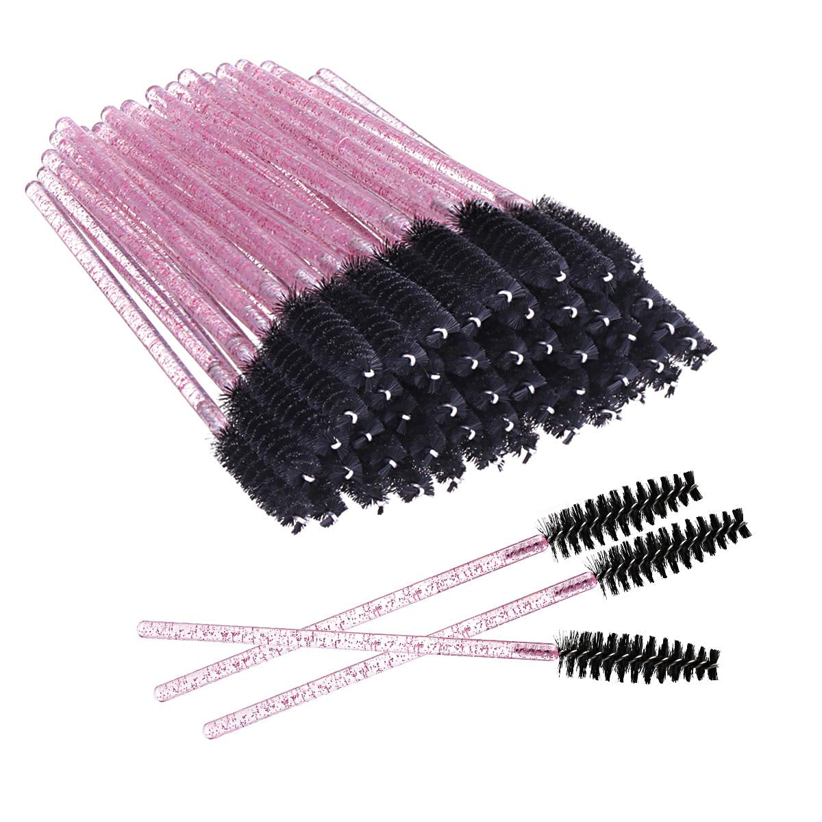 Elisel 100 PCS Disposable Mascara Brushes Crystal Eyelash Brushes Mascara Wands Applicator Eyelash Extensions Makeup Tools Eyebrow Brush (Pink) Health & Beauty > Personal Care > Cosmetics > Cosmetic Tools > Makeup Tools Elisel Rose-Black