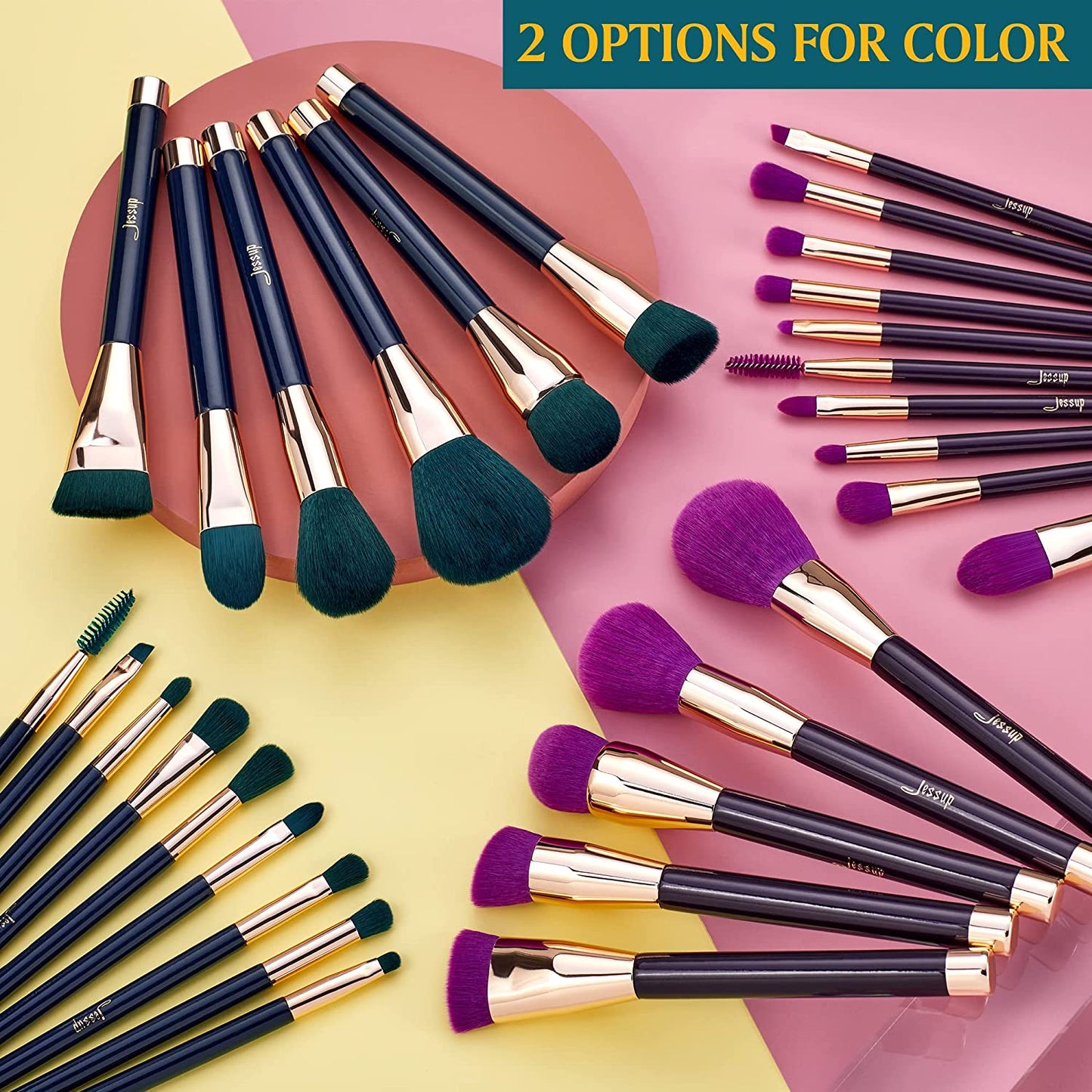 Jessup 15Pcs Makeup Brushes Set Powder Foundation Eyeshadow Eyeliner Lip Contour Concealer Smudge Brush Tool Blue/Darkgreen T113 Health & Beauty > Personal Care > Cosmetics > Cosmetic Tools > Makeup Tools Jessup
