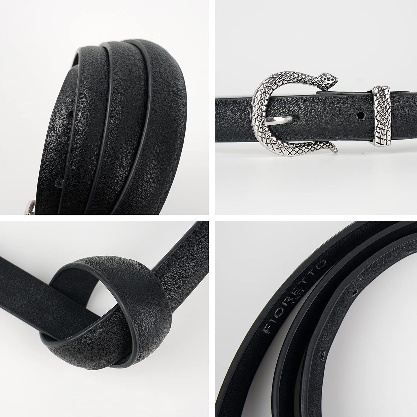 FIORETTO Women Fashion Belt with Snake Buckle Apparel & Accessories > Clothing Accessories > Belts FIORETTO