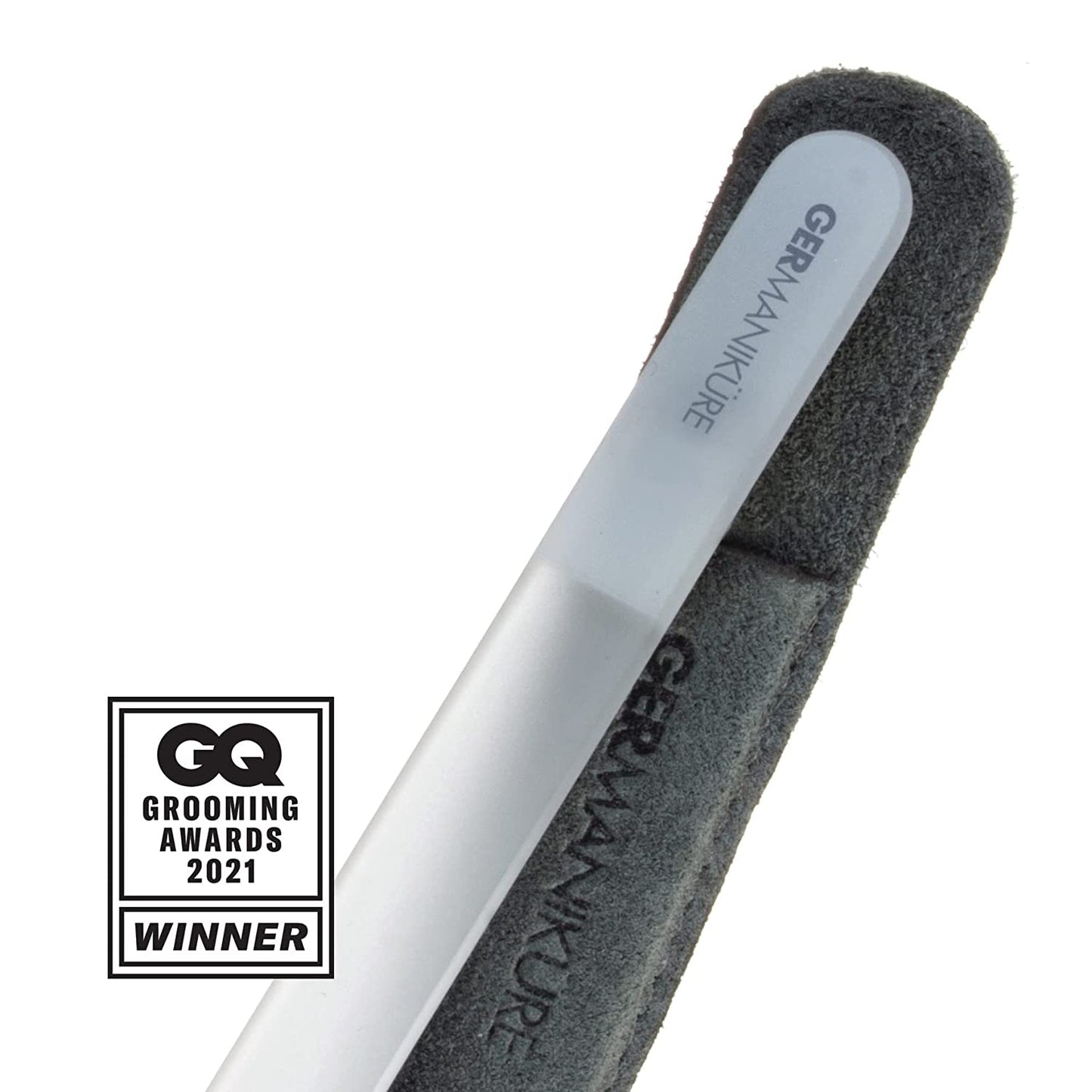 GERMANIKURE Black Glass Nail File & Pedicure Bar Set in Leather Cases - Ethically Made in Czech Republic - Professional Manicure & Pedicure Kit for Fingernail Care, Foot Callous & Dry Skin Removal Health & Beauty > Personal Care > Foot Care GERmanikure