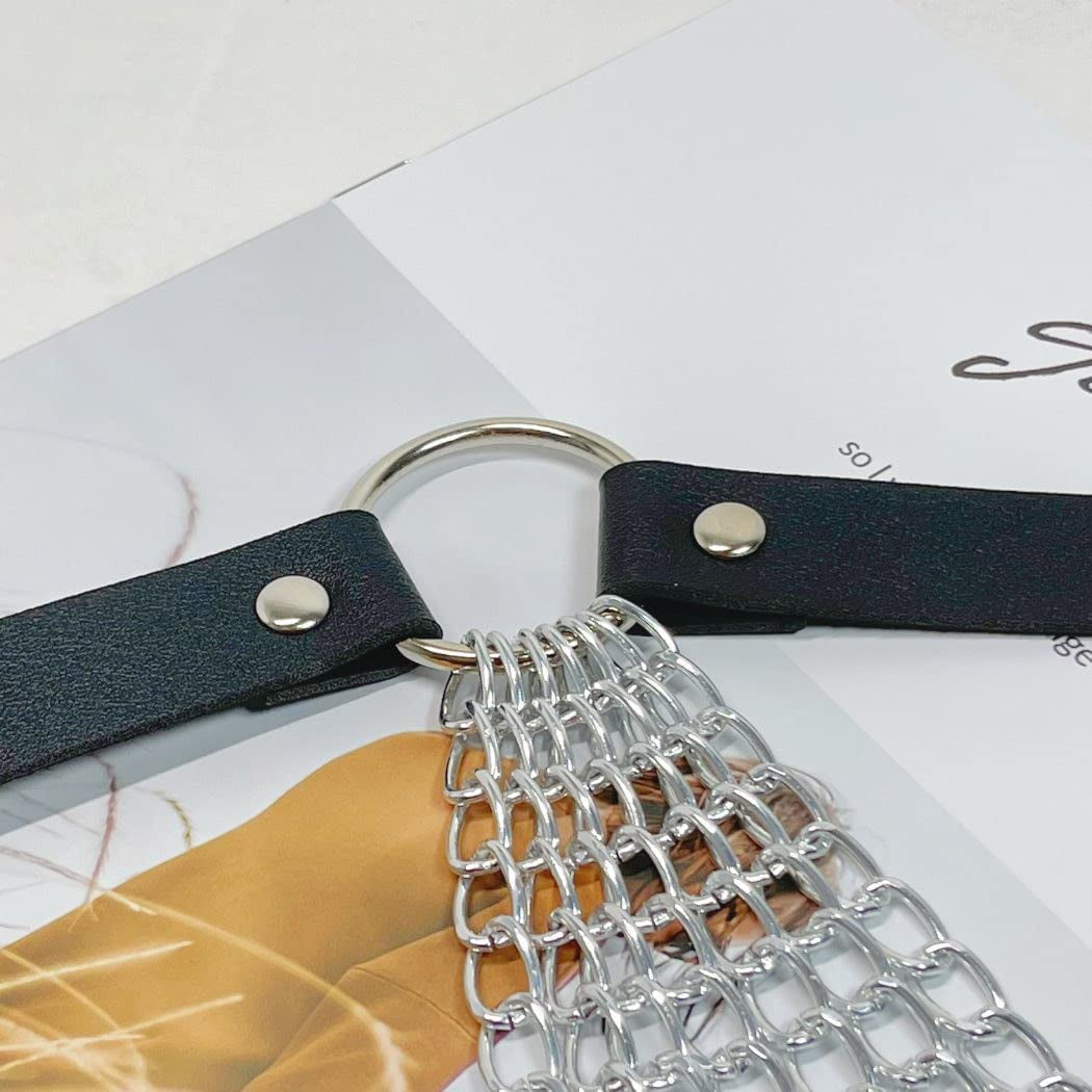 Punk Leather Waist Chain Silver Belly Body Chains Festival Body Chain Jewelry for Women and Girls Apparel & Accessories > Jewelry > Body Jewelry Muyyan