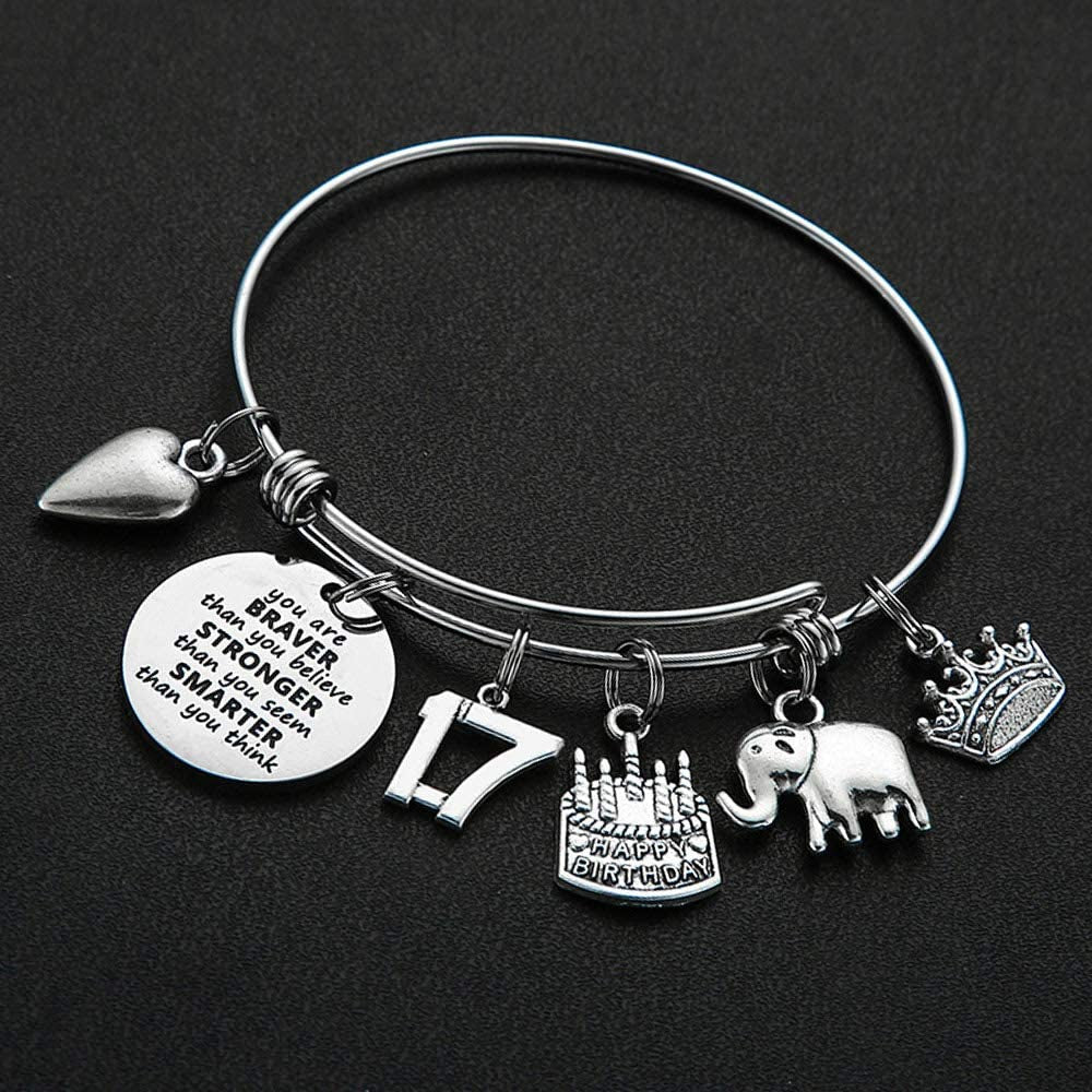 Birthday Gifts for Women Girls Bracelet, Expandable Charm Bracelets 5Th 6Th 7Th 8Th 9Th 10Th 20Th 30Th 40Th 50Th 60Th 70Th 80Th 90Th Birthday Gift for Friend, Mom, Daughter, Niece, Sister, Grandma Apparel & Accessories > Jewelry > Bracelets M MOOHAM