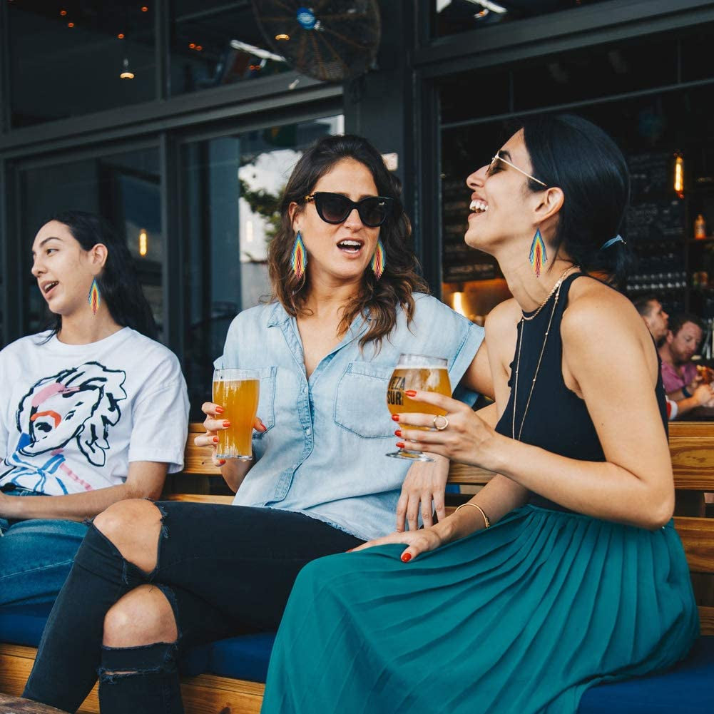 Long Beaded Tassel Earrings - Bohemian Fringe Drop Earrings Rainbow, Seed Bead Tribal Dangle Earrings, Pendientes De Borla, Gift Idea for Women, Girls, Valentine Apparel & Accessories > Jewelry > Earrings UNIQFAVOR