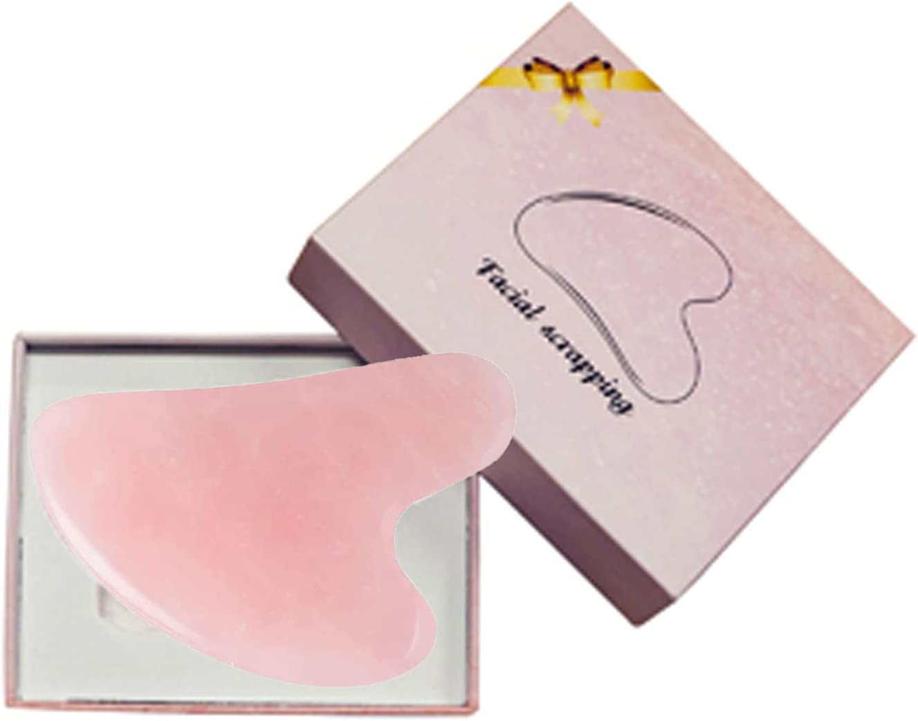 Guasha Facial Tools for Women, Natural Jade Stone Guasha Scraping Massage Tool with Smooth Edge for Physical Therapy and SPA Acupuncture Therapy Used for Face, Eyes, Neck and Body (Pink) Health & Beauty > Personal Care > Cosmetics > Cosmetic Tools > Skin Care Tools Biyanuo
