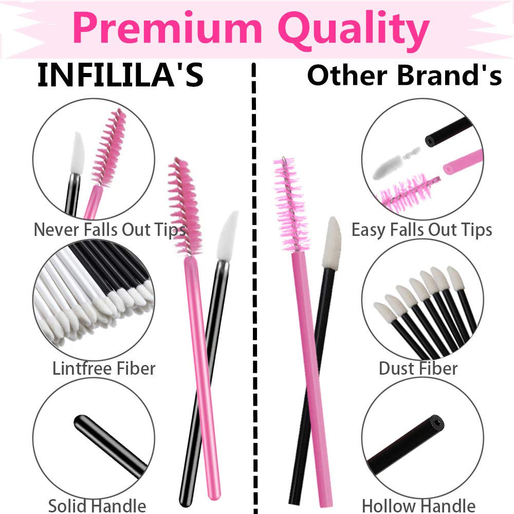 Disposable Mascara Wand INFILILA Makeup Applicators Kit-100Pcs Mascara Wands,100Pcs Eyeliner Brushes,100Pcs Lip Applicators 300PCS Disposable Makeup Applicators Tools Kit 6 Styles Health & Beauty > Personal Care > Cosmetics > Cosmetic Tools > Makeup Tools NXJ INFILILA