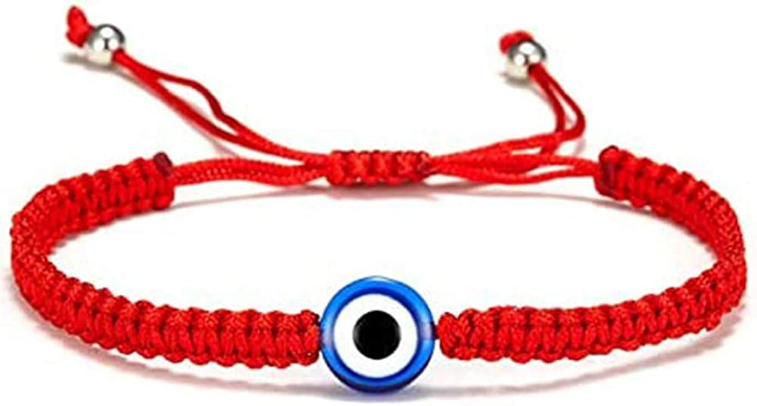 Handmade String Evil Eye Bracelet for Women Men Girls Boys Black Red Thread Adjustable Bracelets Minimalist Jewelry Apparel & Accessories > Jewelry > Bracelets kelistom 02. red one eye