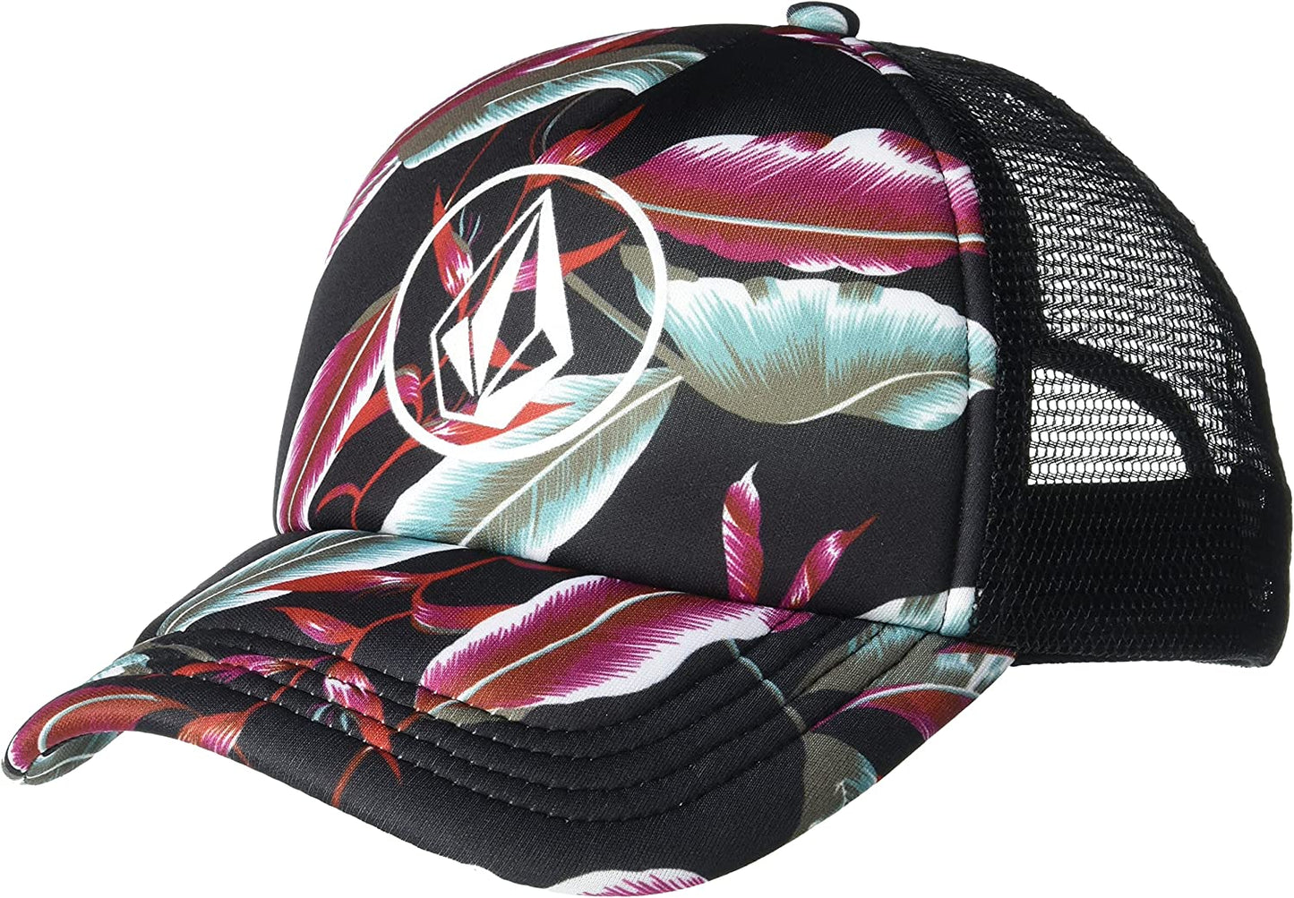 Volcom Women'S into Paradise Trucker Foam Snapback Hat Apparel & Accessories > Clothing Accessories > Hats Volcom Floral Black One Size