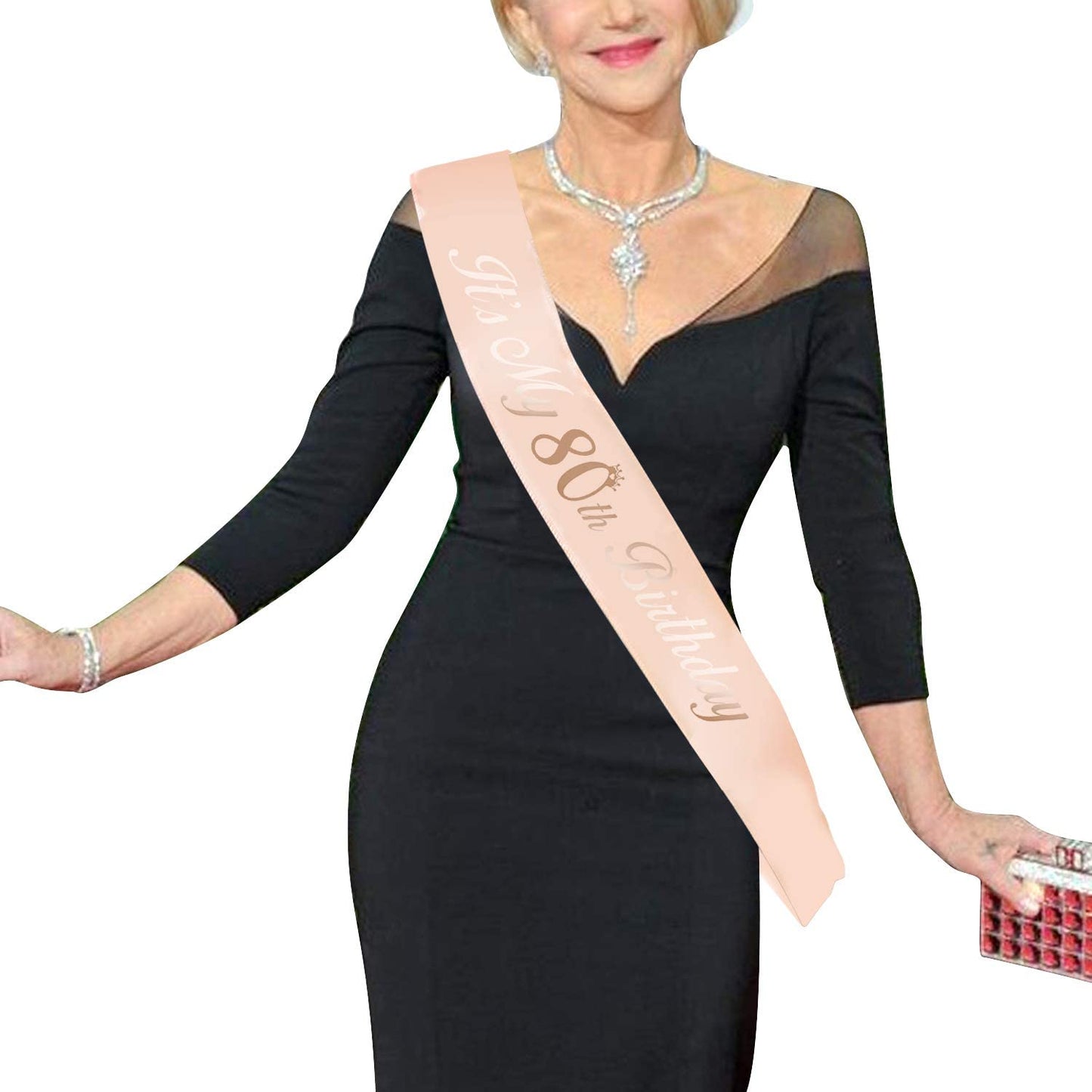 HOWAF Rose Gold 50Th Birthday Sash, 50 and Fabulous Birthday Satin Sash for 50Th Birthday Decorations Women 50 Birthday Gift Party Accessories, One Size Apparel & Accessories > Clothing Accessories > Sashes Sowist 80th