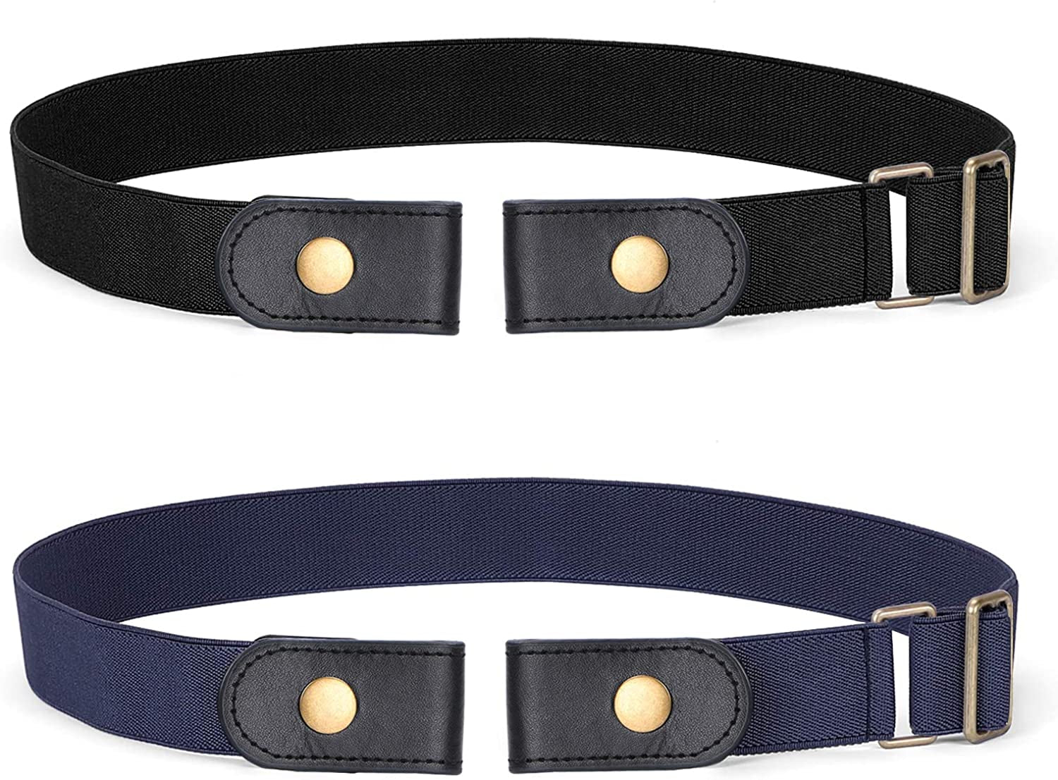 SANSTHS Buckle-Free Elastic Women Belt for Jeans without Buckle, Comfortable Invisible Belt No Bulge No Hassle Apparel & Accessories > Clothing Accessories > Belts SANSTHS E-black+blue Fit pants 22"-34"