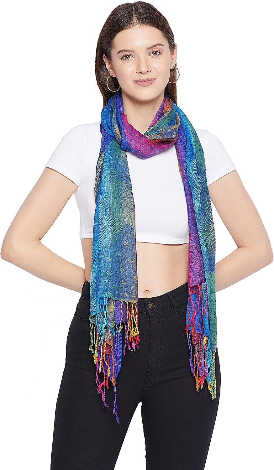Fashion Women'S Silk Scarf Luxury Satin Shawl Wraps Apparel & Accessories > Clothing Accessories > Scarves & Shawls Goood Times Blue Scarf