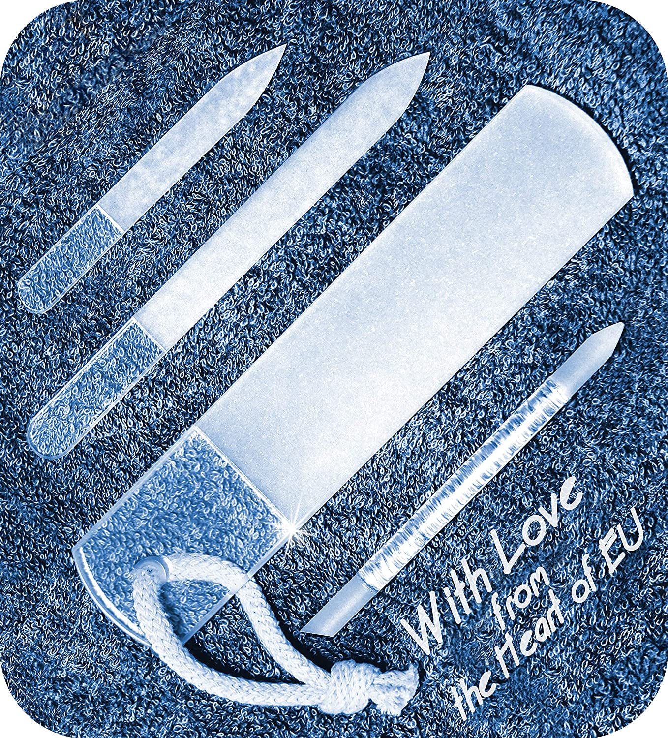 Genuine Czech Glass Nail File Set - Multi-Functional Shiner Buffer, Callus Remover Foot Rasp, Precision Filing Cuticle Pusher, Etched Surface, Manicure & Pedicure, Professional Care, Quality by GLADZY Health & Beauty > Personal Care > Foot Care Gladzy All-in-one Set - Transparent