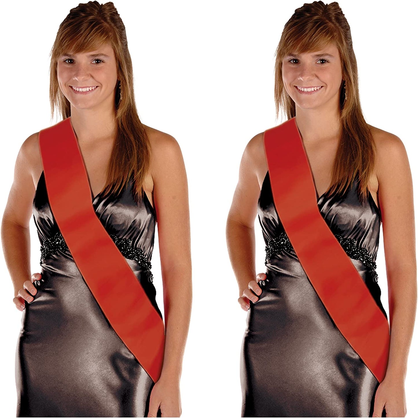 Beistle Red Fabric Blank Satin Ribbon Sash DIY Wedding Prom Halloween Costume Accessory, 33" X 4" Apparel & Accessories > Clothing Accessories > Sashes Beistle 2 piece