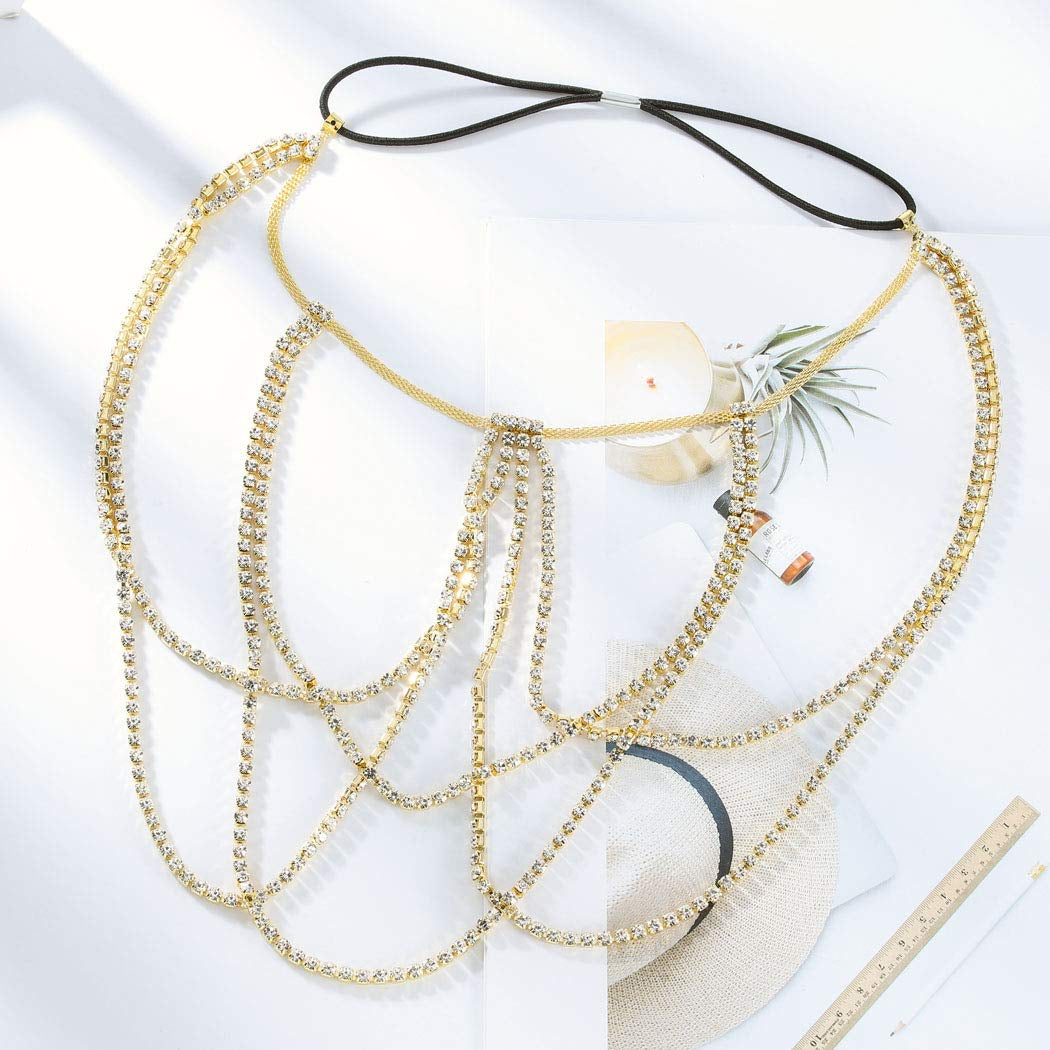 Dresbe Boho Rhinestones Leg Chain Layered Body Chains Ballerina Thigh Chain Party Bikini Body Jewelry Accessories for Women and Girls (Gold) Apparel & Accessories > Jewelry > Body Jewelry Dresbe