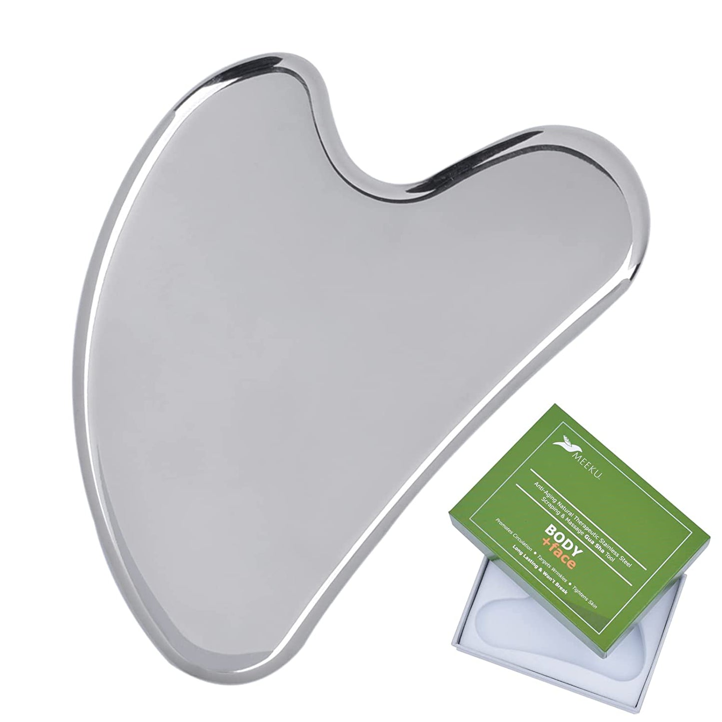 MEEKU Gua Sha Stainless Steel Tool, Gua Sha Facial Tools, Stainless Steel Guasha Tool for Face & Body, Stainless Steel Guasha | Prevents Wrinkles | Tightening & Increased Circulation | Fascia Release Health & Beauty > Personal Care > Cosmetics > Cosmetic Tools > Skin Care Tools MEEKU