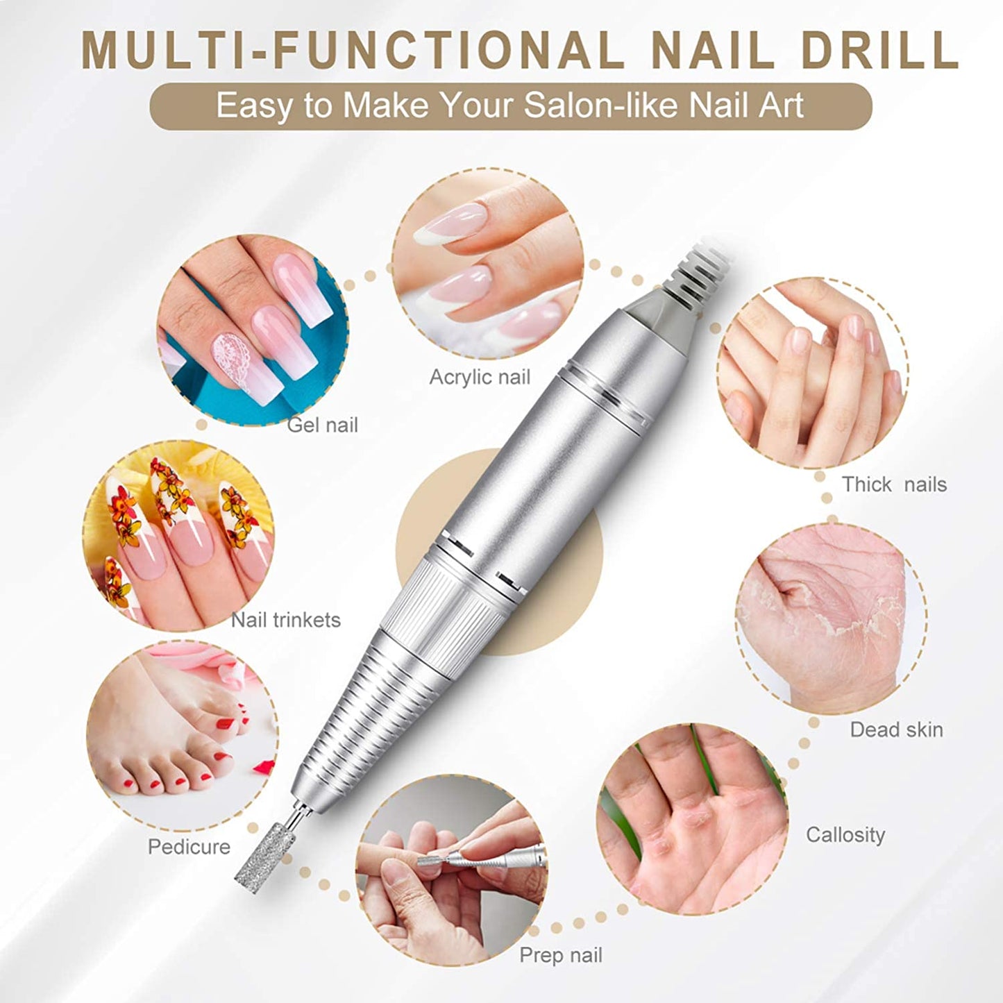 LONOOE Electric Acrylic Nail Drill Machine-Upgraded 30000Rpm High-Speed Rechargeable Efile Electric Nail Drill Set for Acrylic Gel Nails,Professional Electric Grinder Tool for Salon Use or Home DIY Health & Beauty > Personal Care > Cosmetics > Cosmetic Tools > Nail Tools UiiWout wecd