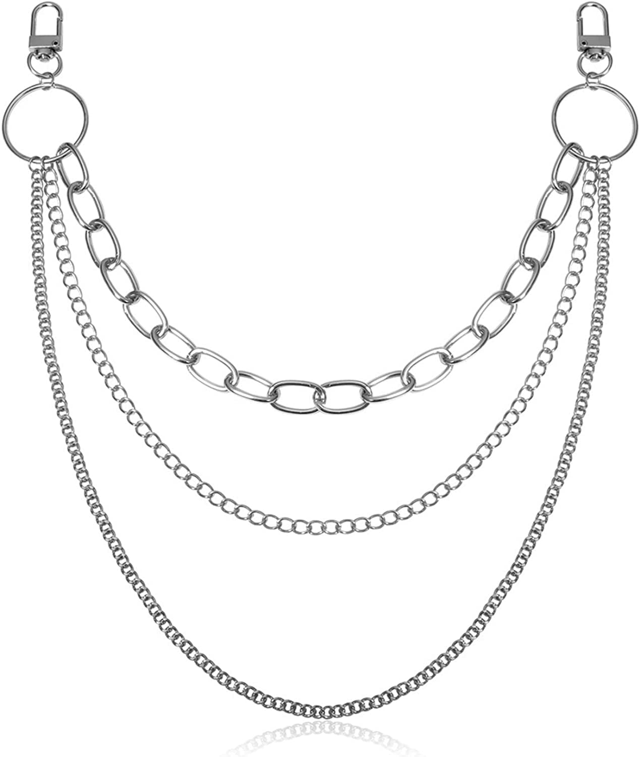 Tenghong2021 Punk Body Chain Goth Street Butterfly Belt Waist Chain Pants Chain Pocket Wallet Chain Gold Cuban Layered Jean Pants Belt Chains Waist Belly Body Chain Jewelry Apparel & Accessories > Jewelry > Body Jewelry tenghong2021 D