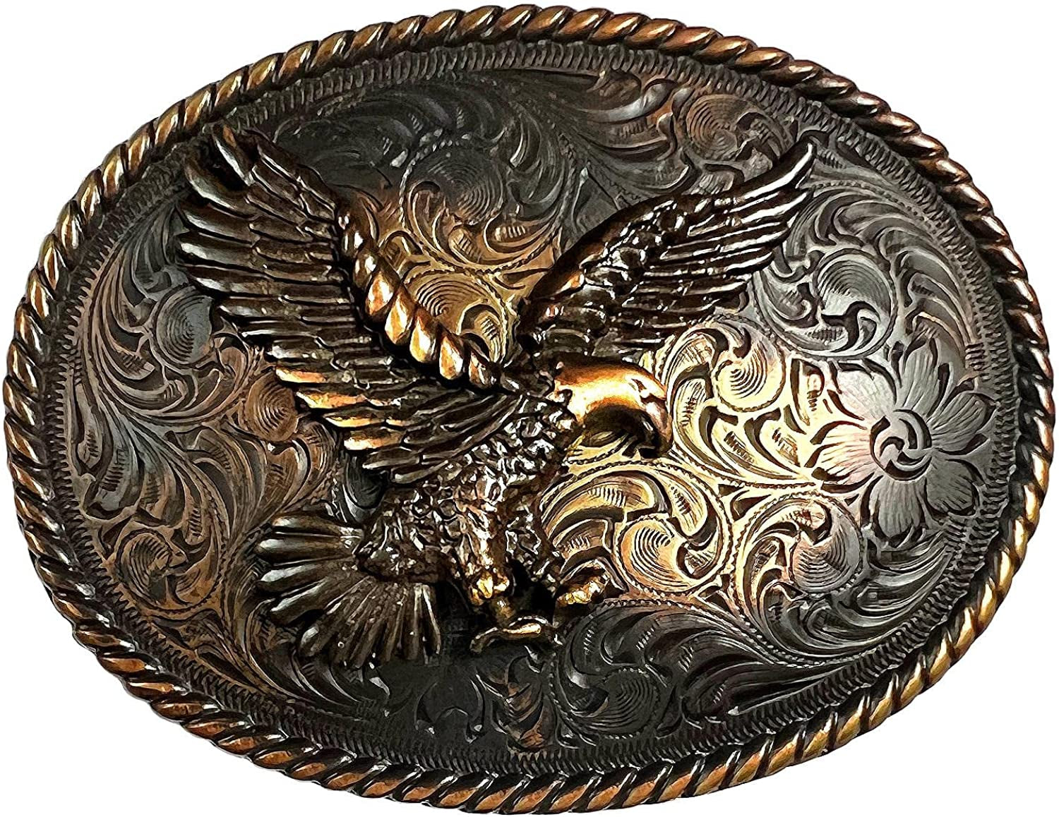 Western Floral Eagle Dogs Birds Star Replacement Belt Buckle Fits 1-1/2"(38Mm) Belt Strap-Multi-Style Options Apparel & Accessories > Clothing Accessories > Belt Buckles Belts.com Type Buckle W1 - H8170 Copper 1-1/2"