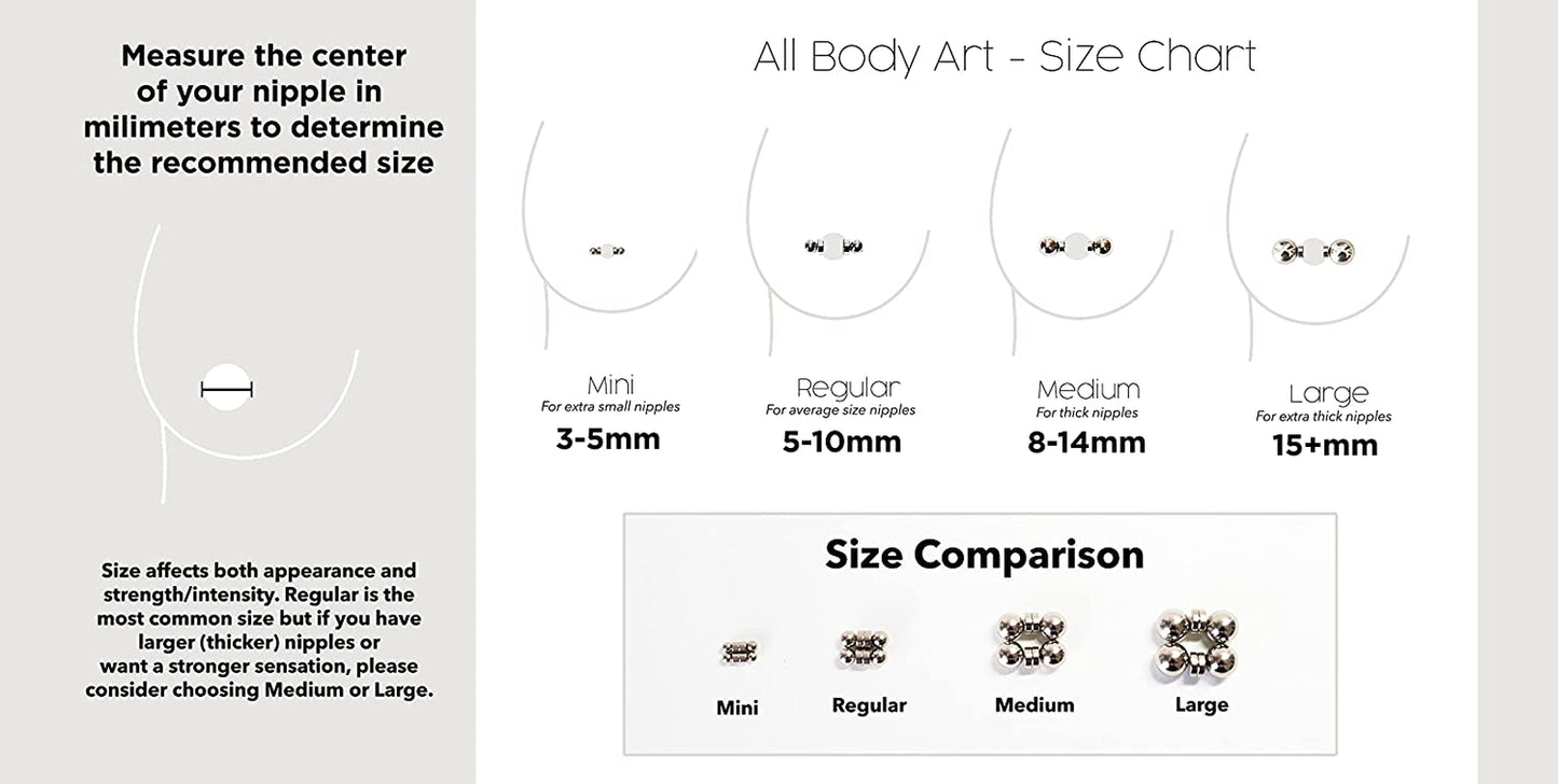 Non-Piercing Nipple Ring Magnetic Barbell Stud Fake Body Jewelry for Women (B - Black (Regular)) Apparel & Accessories > Jewelry > Body Jewelry All Body Art