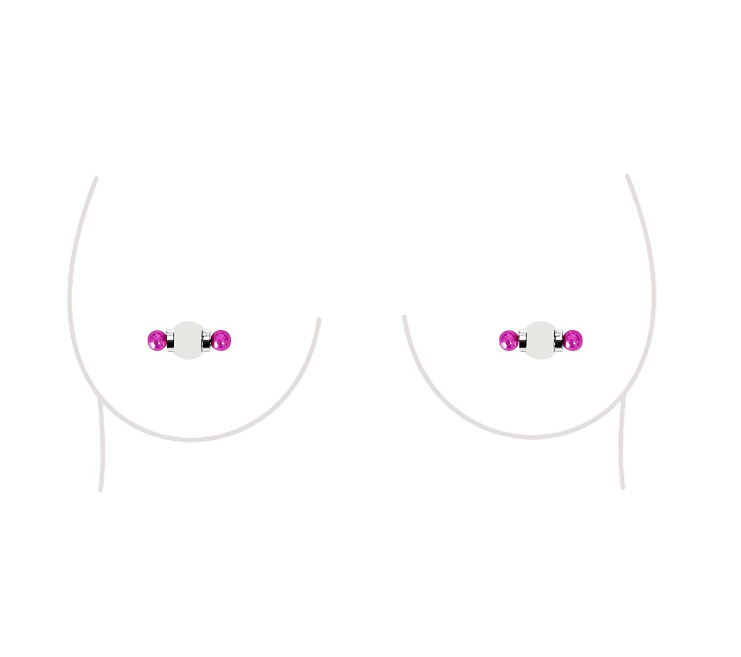 Non-Piercing Nipple Ring Magnetic Barbell Stud Fake Body Jewelry for Women (B - Black (Regular)) Apparel & Accessories > Jewelry > Body Jewelry All Body Art B - Regular (Pink)