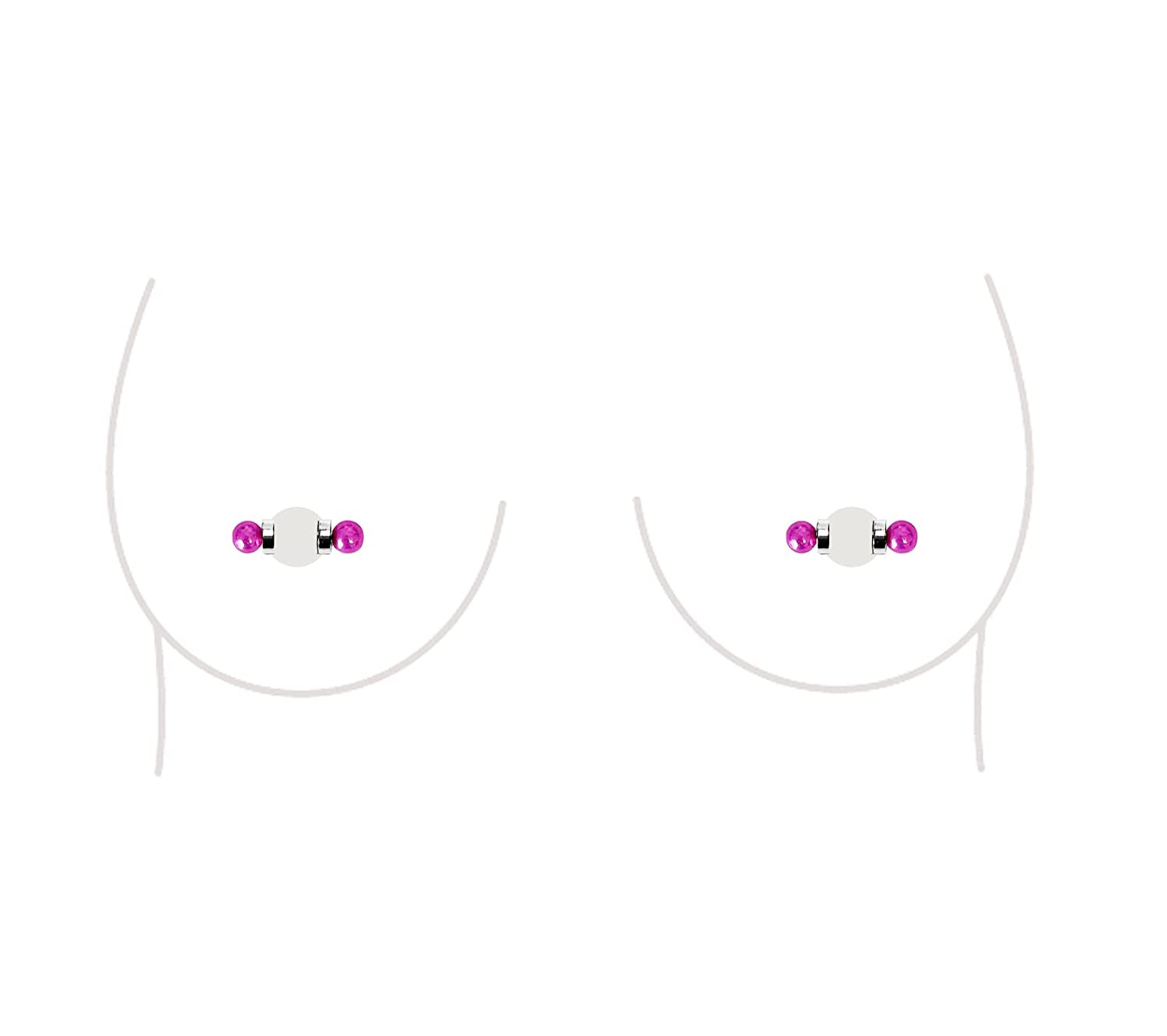 Non-Piercing Nipple Ring Magnetic Barbell Stud Fake Body Jewelry for Women (A - Mini (Aqua)) Apparel & Accessories > Jewelry > Body Jewelry All Body Art B - Regular (Pink)