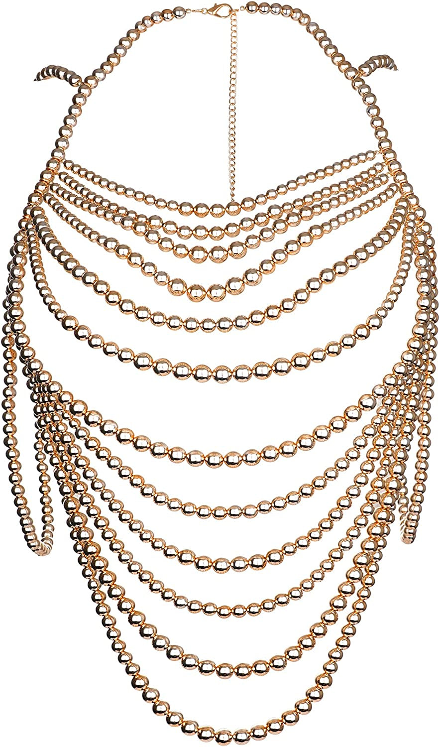 LORYP Pearl Body Chain Necklace for Women - Adjustable Size Pearl Shoulder Chains Fashion Colorfast Pearl Body Chain Jewelry Apparel & Accessories > Jewelry > Body Jewelry LORYP Pearl White-8