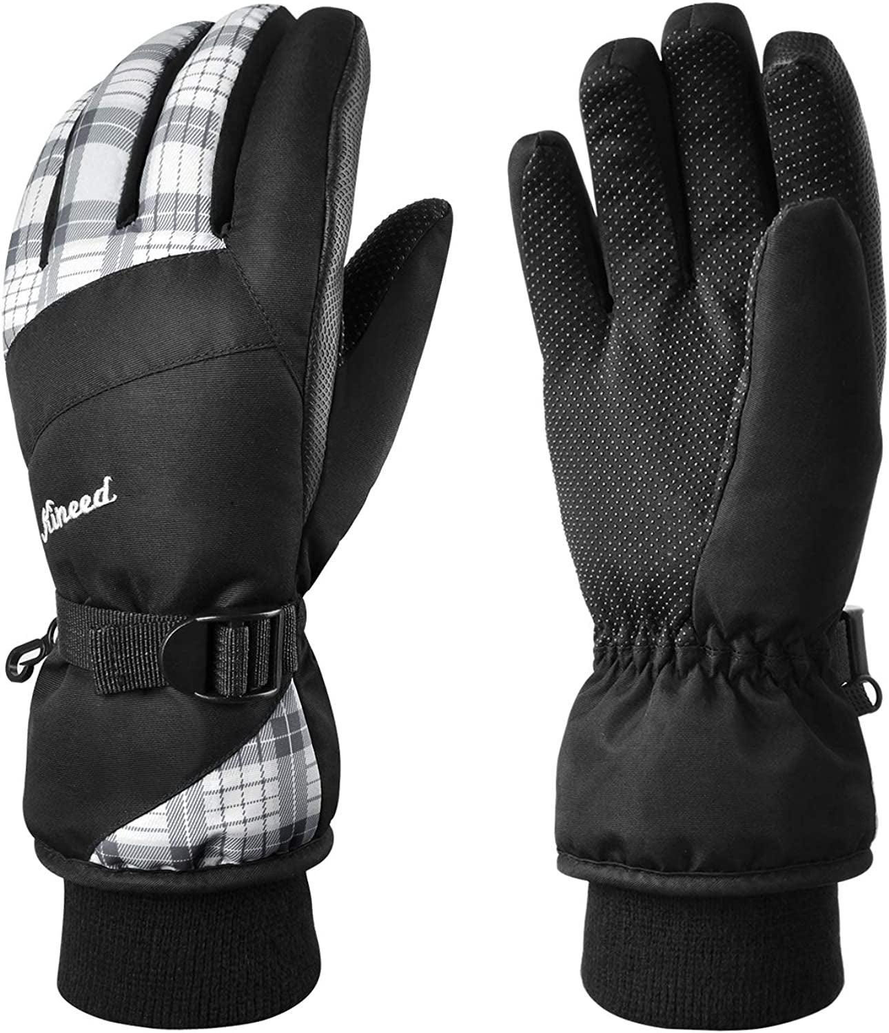 KINEED Waterproof Ski Gloves Touchscreen 3M Thinsulate Winter Warm Snow Gloves for Women Youth Apparel & Accessories > Clothing Accessories > Gloves & Mittens KINEED White Small