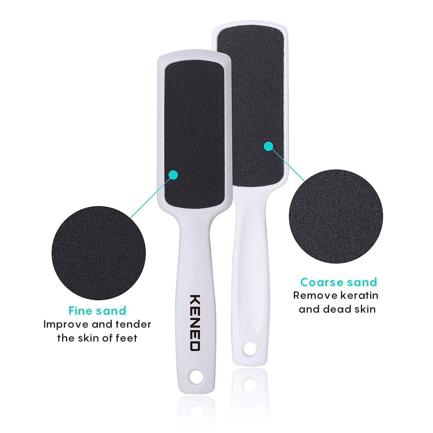 Feet Scrubber Dead Skin 5 Pack - KENED Foot File Callus Remover for Feet, Professional Pedicure Kit with 2 X Metal Foot Grater, 3 X White Double-Sided Pedicure Tools for Feet Care Health & Beauty > Personal Care > Foot Care KENED