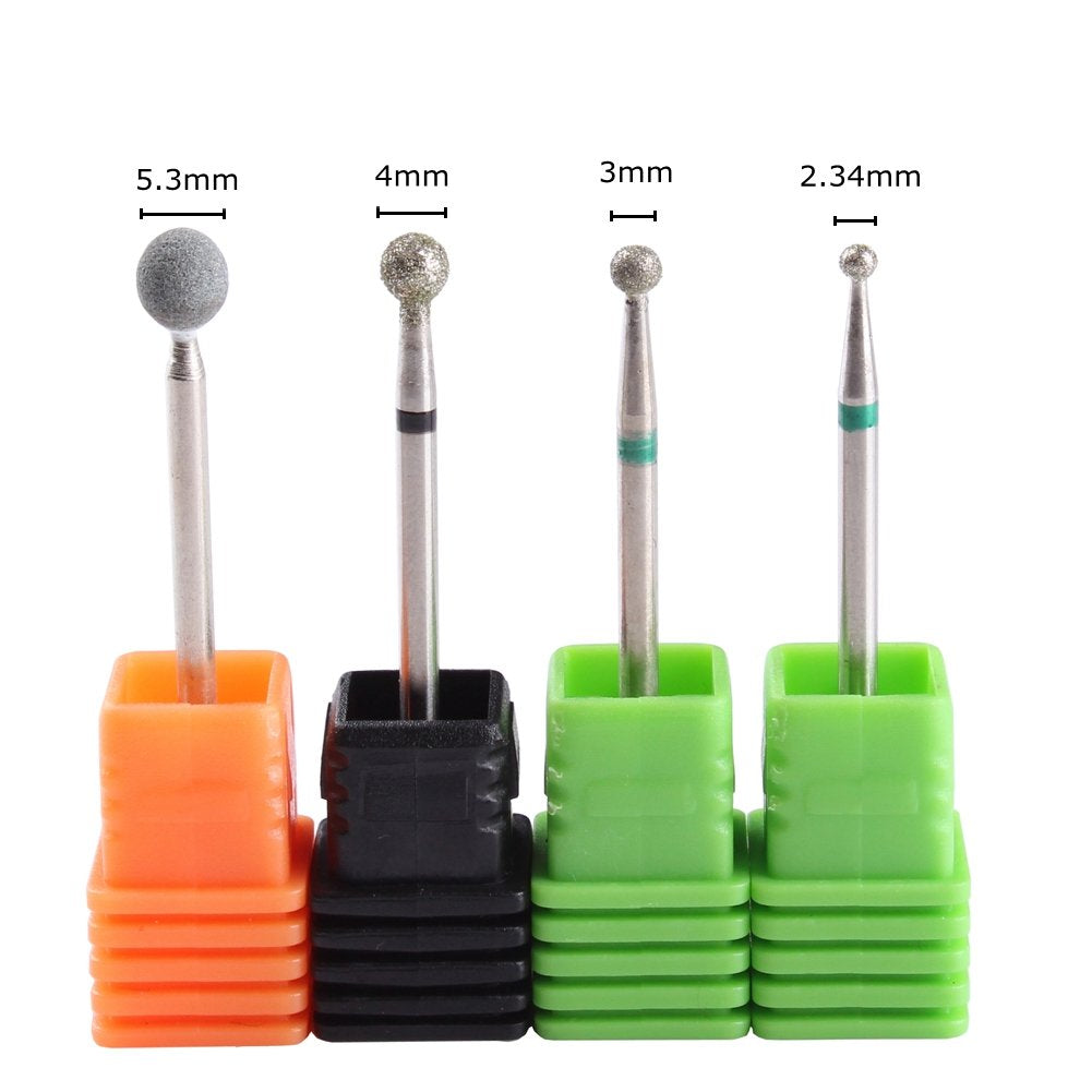 MZCMSL 4PCS Cuticle Clean Drill Bit Diamond Nail Bit Ball Head Stone File Manicure Pedicure Nail Art Tools Health & Beauty > Personal Care > Cosmetics > Cosmetic Tools > Nail Tools MZCMSL
