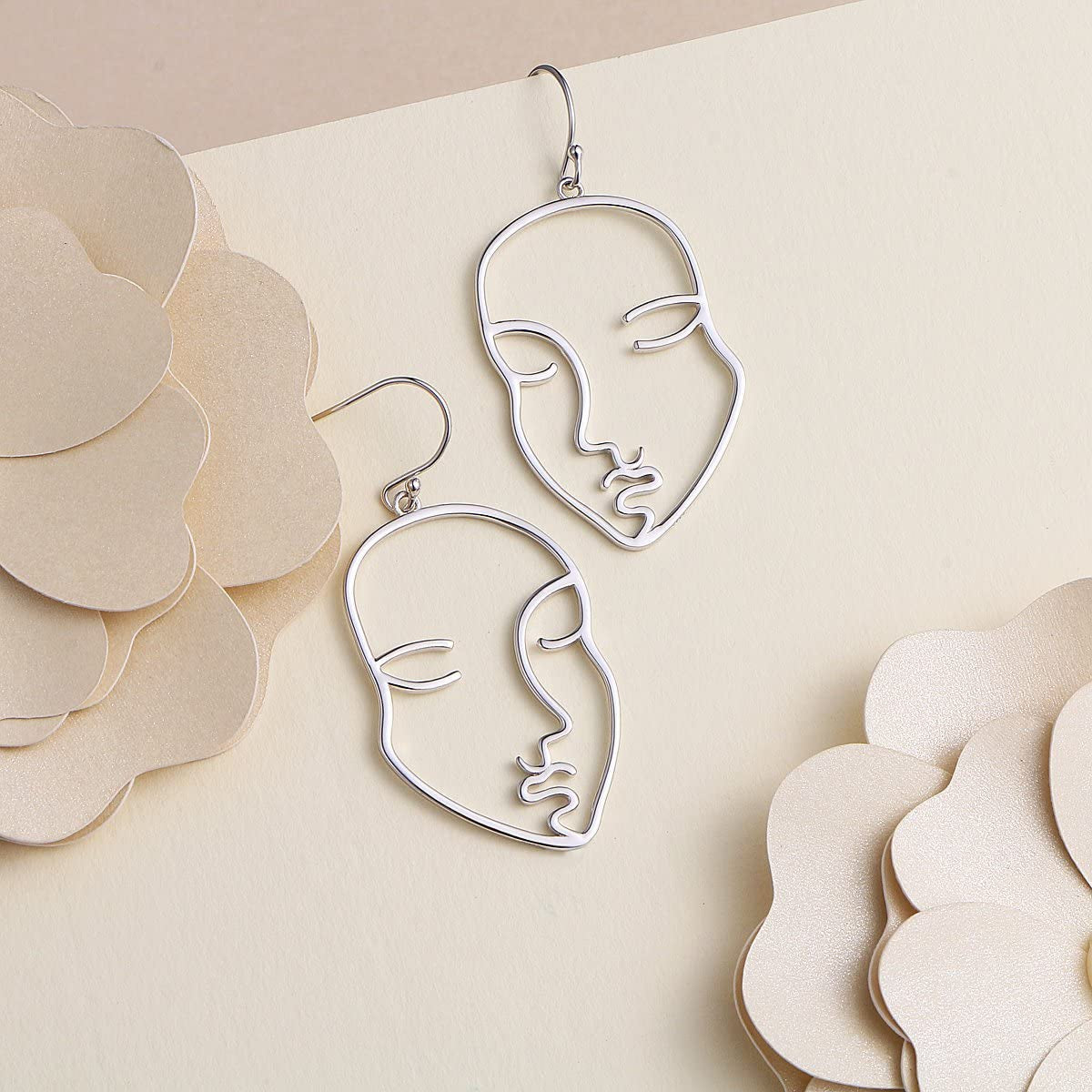 S925 Sterling Silver Face Abstract Drop Dangle Earrings for Women Jewelry Apparel & Accessories > Jewelry > Earrings ALPHM Jewelry Factory