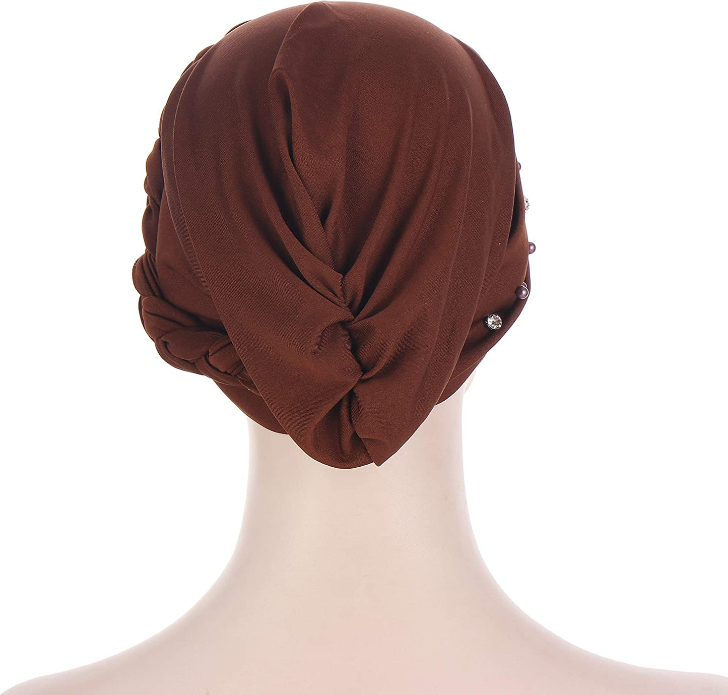 Beauty YFJH Women Hijab Beading Pre-Tied Twisted Braid Turban Hat Head Scarf Cancer Chemo Beanies Headwear Headwrap Cap Apparel & Accessories > Clothing Accessories > Headwear beauty YFJH