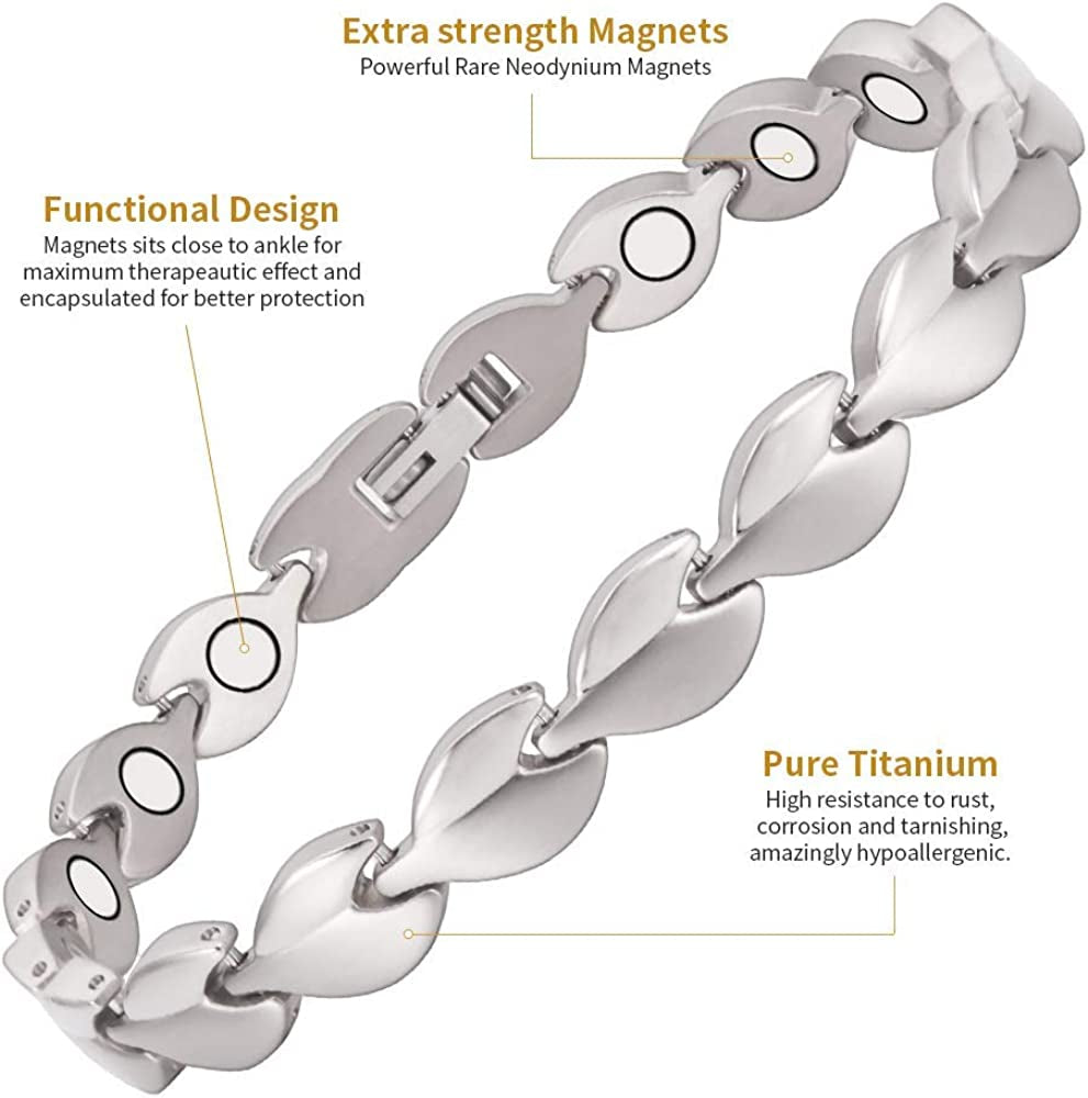 Wollet Titanium Magnetic Anklet Ankle Bracelet for Women with Magnets Jewelr Apparel & Accessories > Jewelry > Anklets Generic