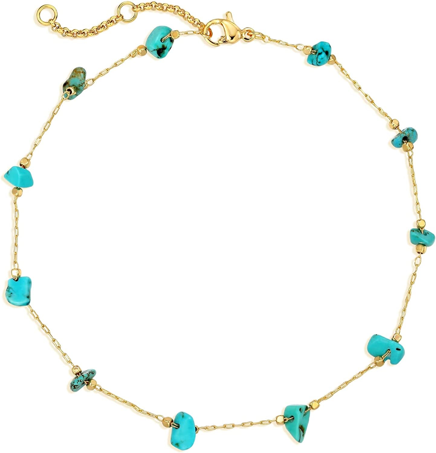 Dremmy Studios Simple Gold Chain Anklet,14K Gold/Silver Plated Dainty Summer Beach Anklets for Women Apparel & Accessories > Jewelry > Anklets DREMMY STUDIOS Hoard