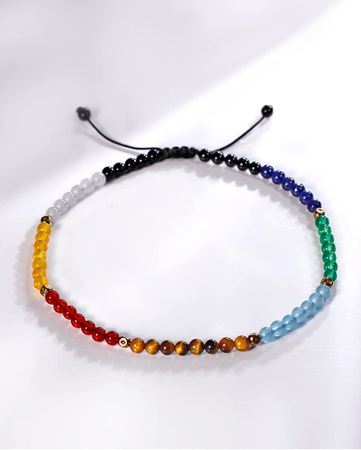 Jewever 7 Chakra Anklet Bracelet for Women Beach Foot Energy Healing Gemstone and Crystals Yoga Worry Stone Balancing Meditation Apparel & Accessories > Jewelry > Anklets Jewever